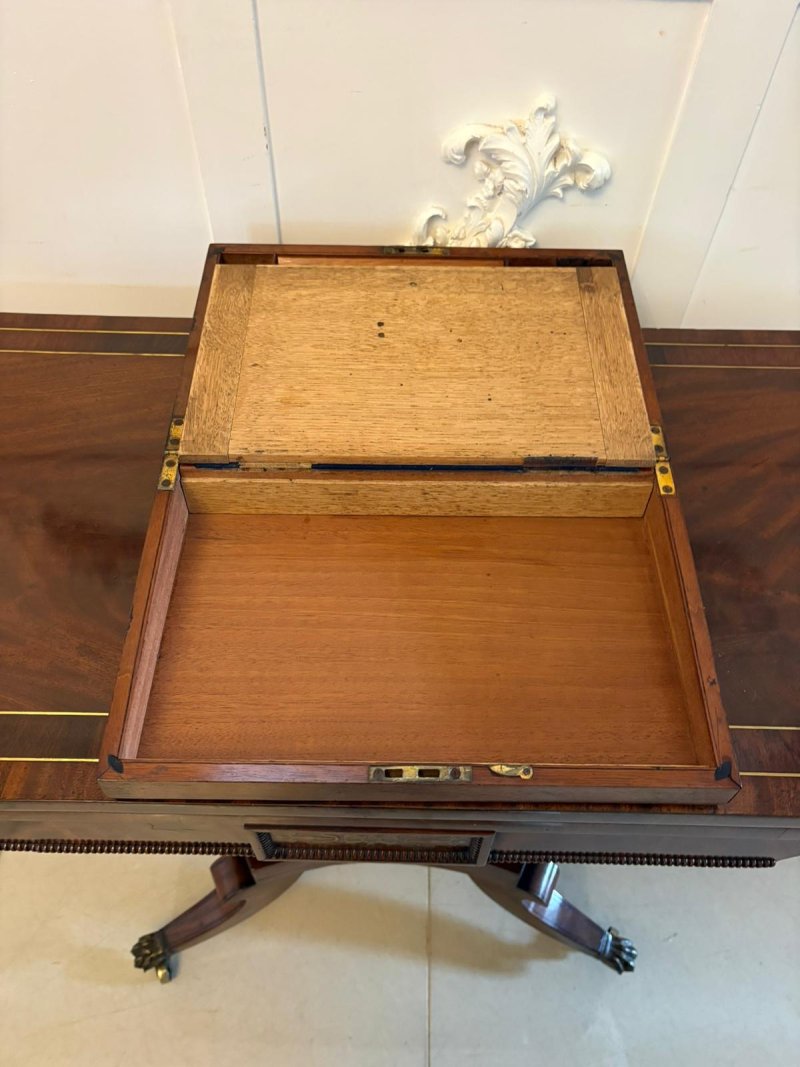 Antique Georgian Mahogany Writing Slope Box with Fitted Interior & Secret Compartment - Image 4